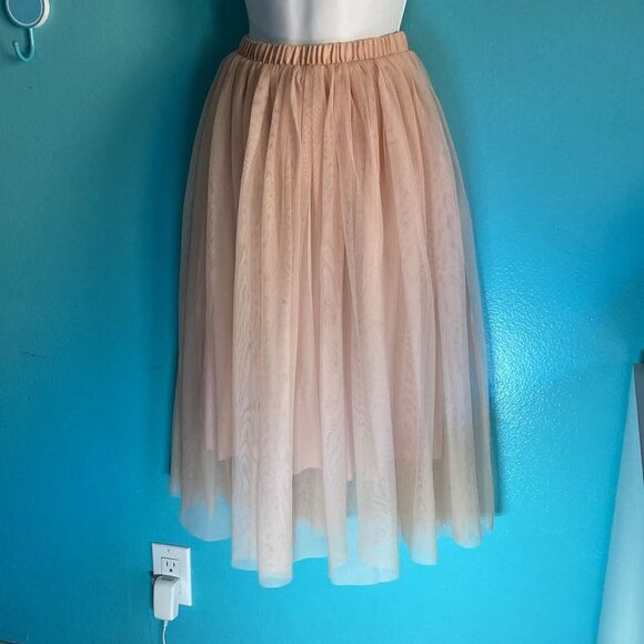 Mossimo Vintage Knee Length Tulle Pull On Skirt in Petal Pink Womens Size S/M - Picture 2 of 8